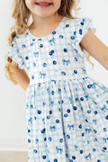 Berry Cute Flutter Sleeve Twirl Dress