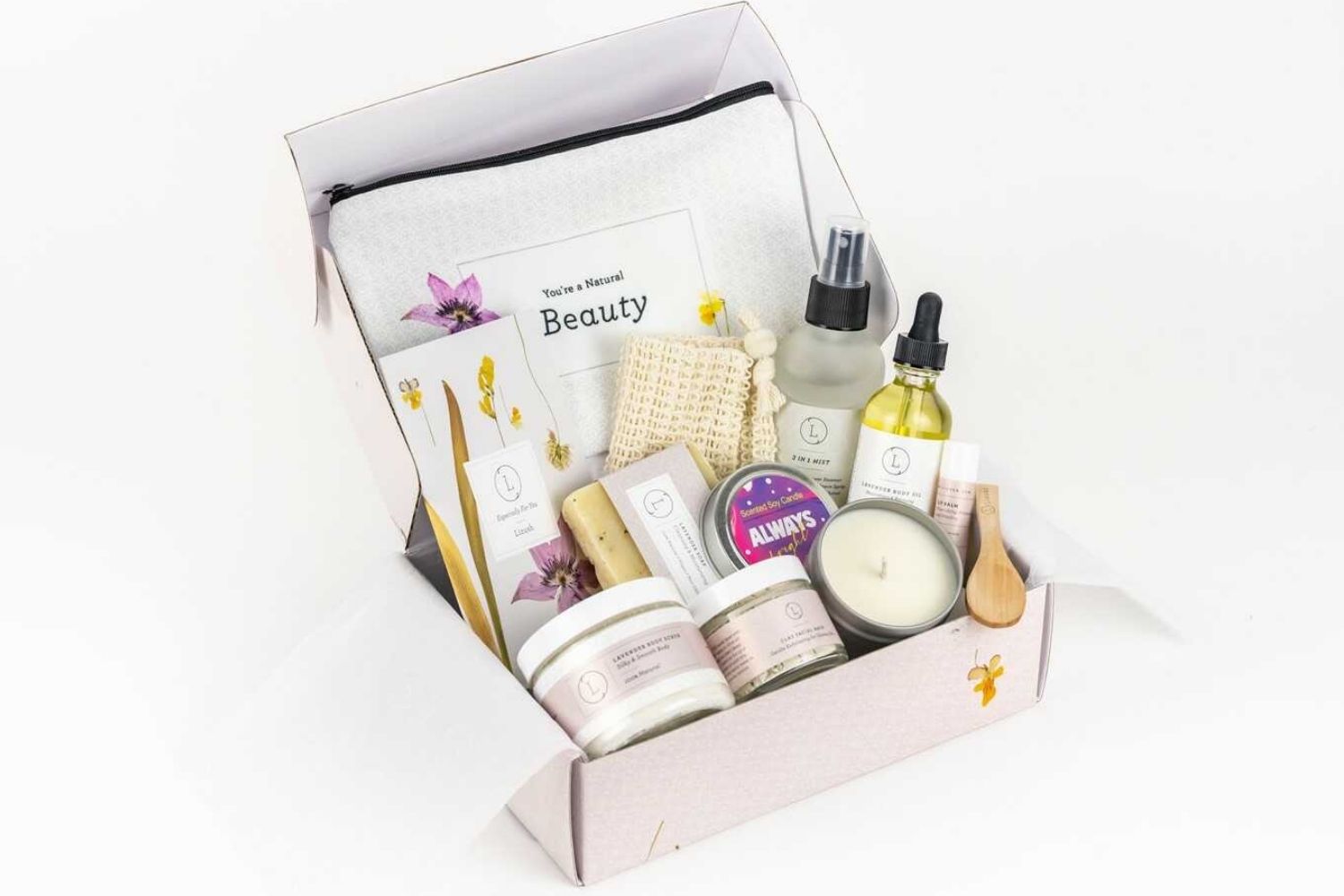 Family Spa Gift Box, Natural Lavender Bath & Body Relaxing Package