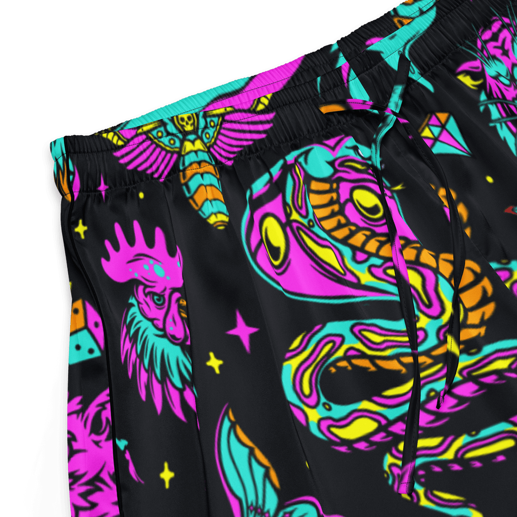 Neon Traditional Silky Pajama Shorts