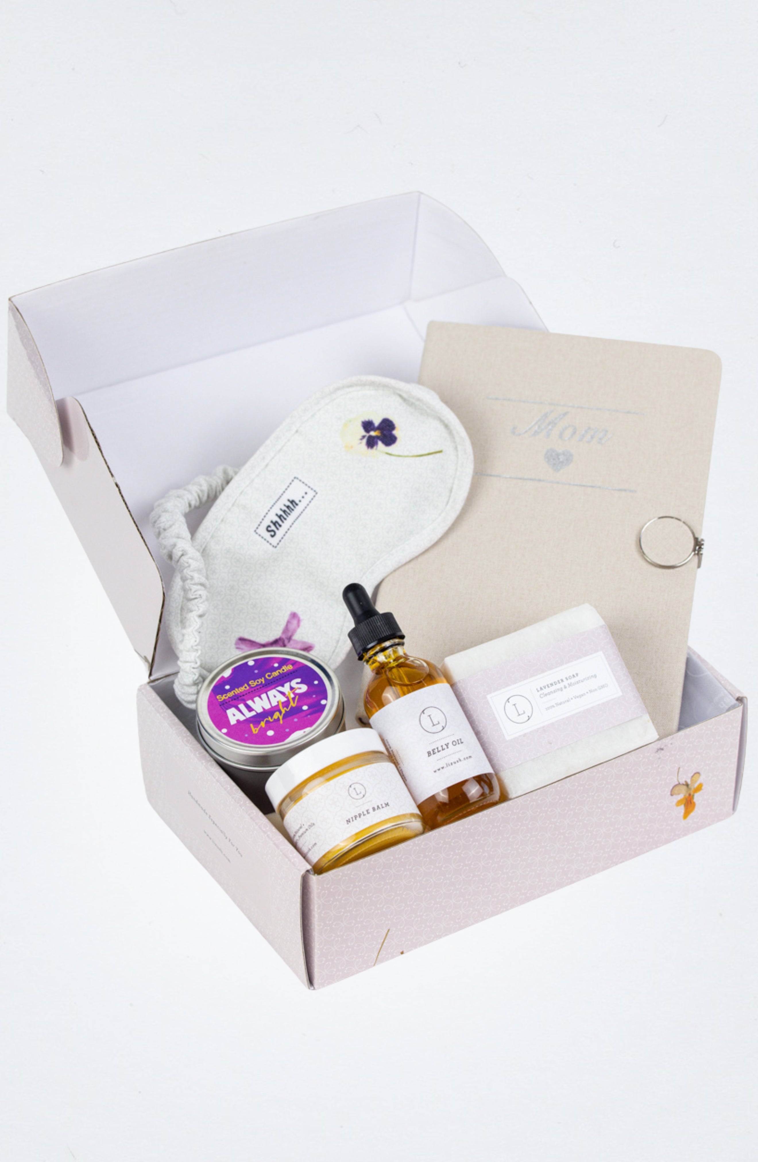 Pampering New Mom Day Gift Box – Handmade Natural Skincare & Spa Kit