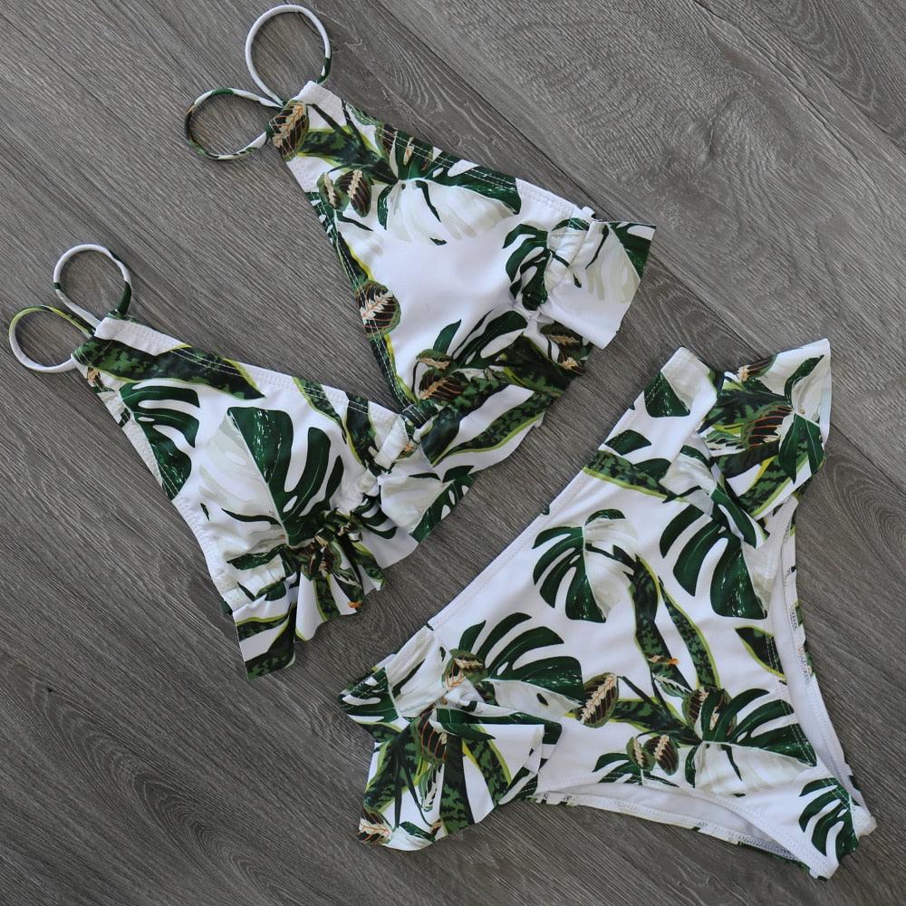 High Waist Ruffle Bikini Set