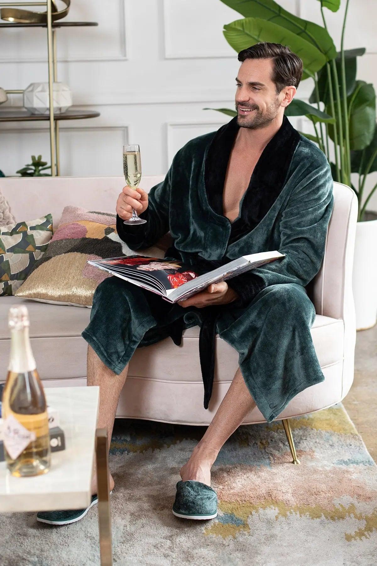 Cozy Men's Plush Robes – Built for Comfort, Designed to Last with available Personalization Add-on