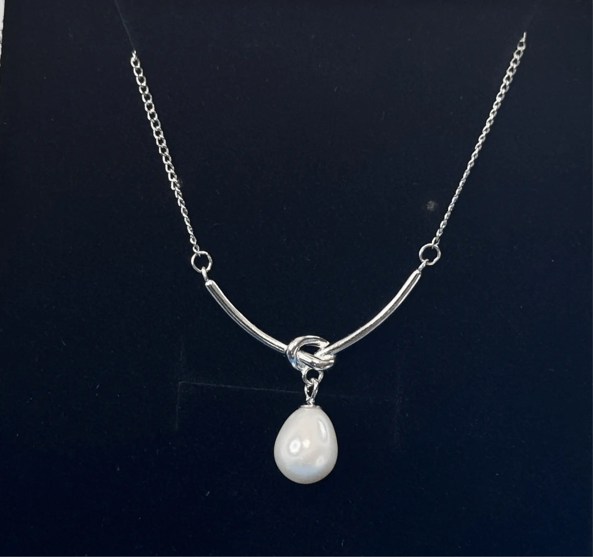 S925 Knot Pearl Pendant Necklace – Elegant S925 Knot Necklace & Pearl Pendant | Women's | Amtikiss Casuals