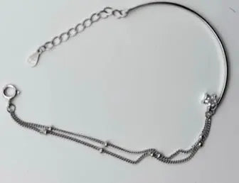 S925 Silver Bangled Bracelet – Elegant S925 Bangle & Double Silver Bracelet | Women's | Amtikiss Casuals