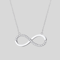 Sparkle Infinity Pendant Necklace - Hypoallergenic 925 Sterling Silver with Austrian AAAA Zirconia | Child & Teen Safe | Amtikiss Casuals