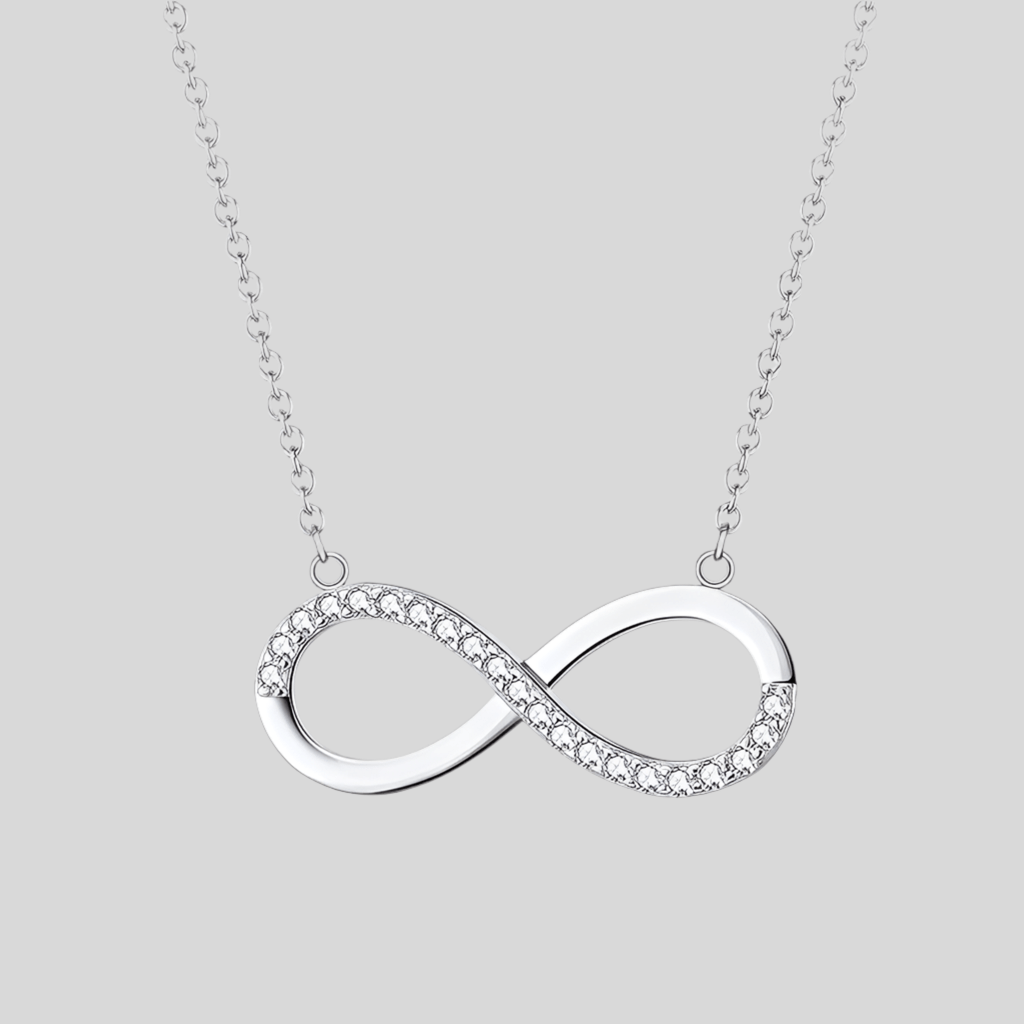 Sparkle Infinity Pendant Necklace - Hypoallergenic 925 Sterling Silver with Austrian AAAA Zirconia | Child & Teen Safe | Amtikiss Casuals