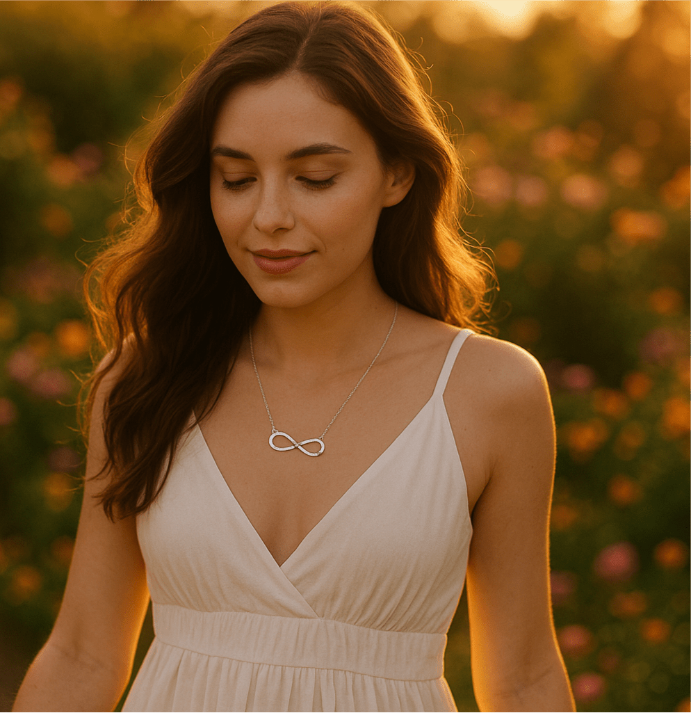 Sparkle Infinity Pendant Necklace - Hypoallergenic 925 Sterling Silver with Austrian AAAA Zirconia | Child & Teen Safe | Amtikiss Casuals