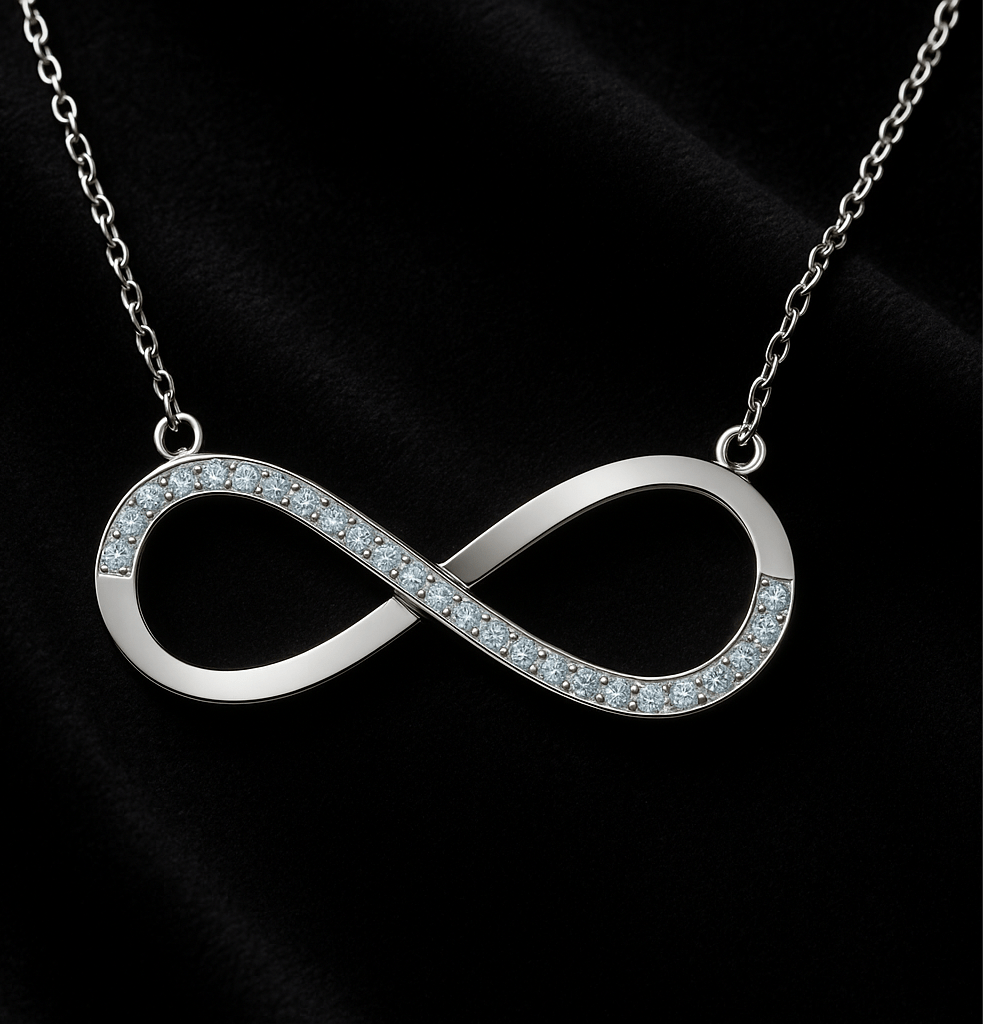 Sparkle Infinity Pendant Necklace - Hypoallergenic 925 Sterling Silver with Austrian AAAA Zirconia | Child & Teen Safe | Amtikiss Casuals