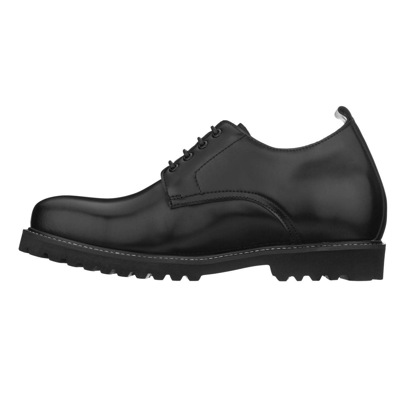 Men's Black Leather Elevator Work Shoes S9118