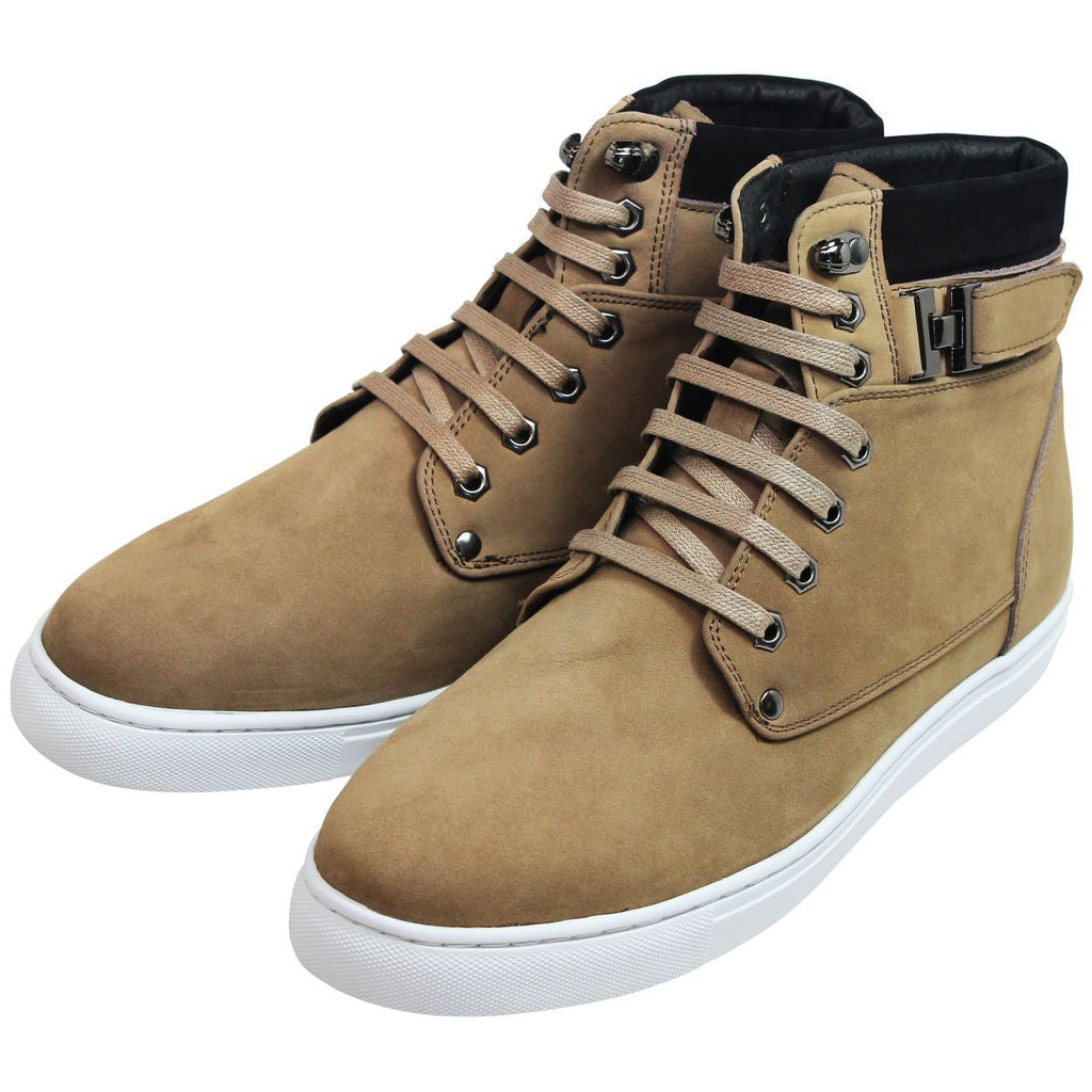 CALTO - T53121 - 2.6 Inches Taller (Nubuck Tan) - High top sneak-boot