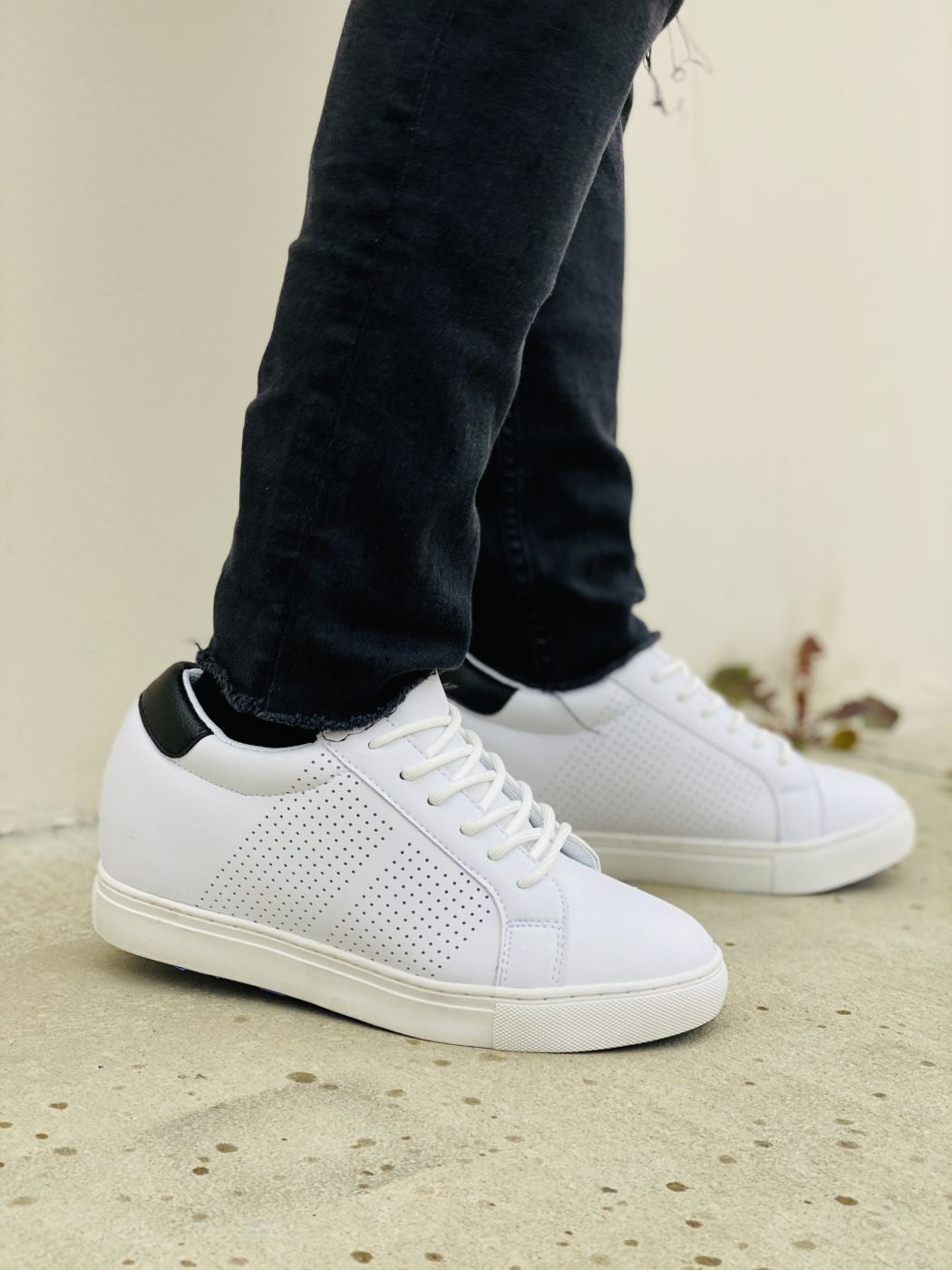 Men's White Elevator Sneakers H0833