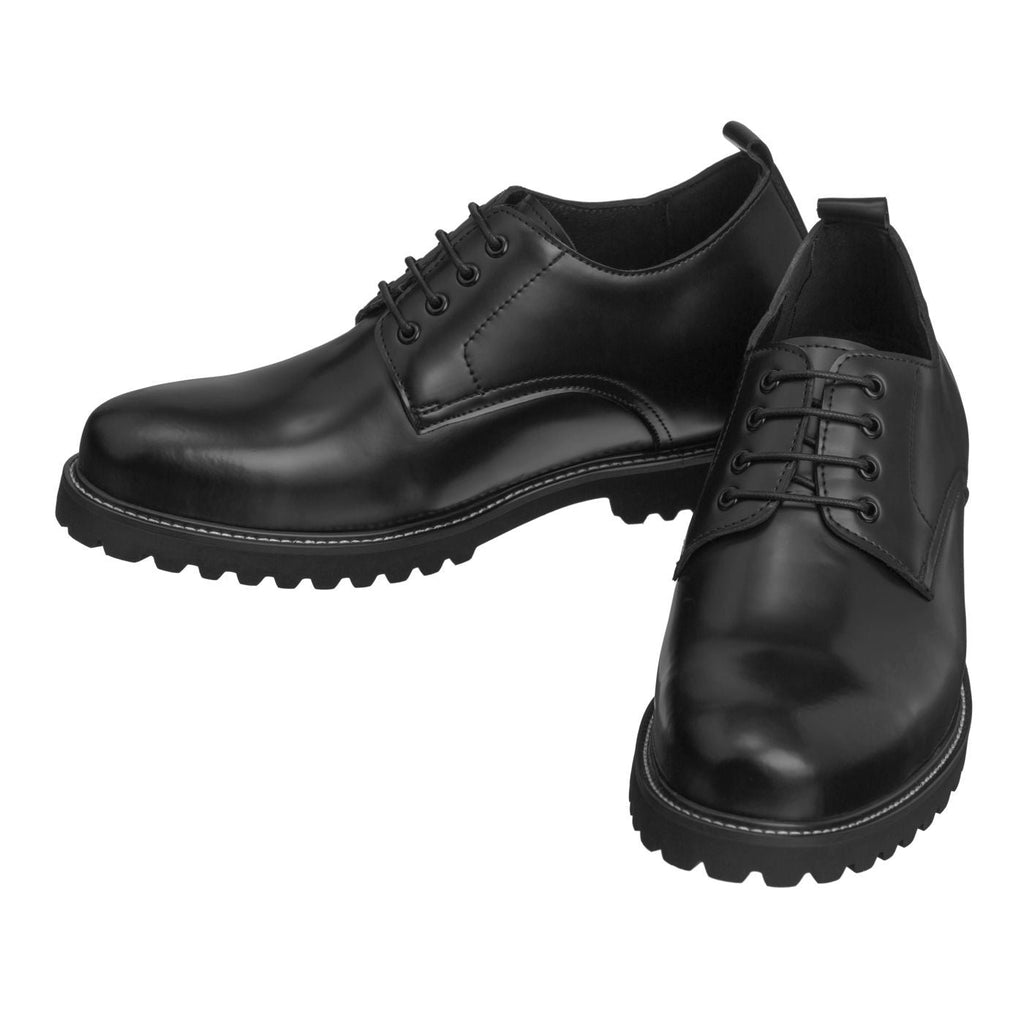 Men's Black Leather Elevator Work Shoes S9118