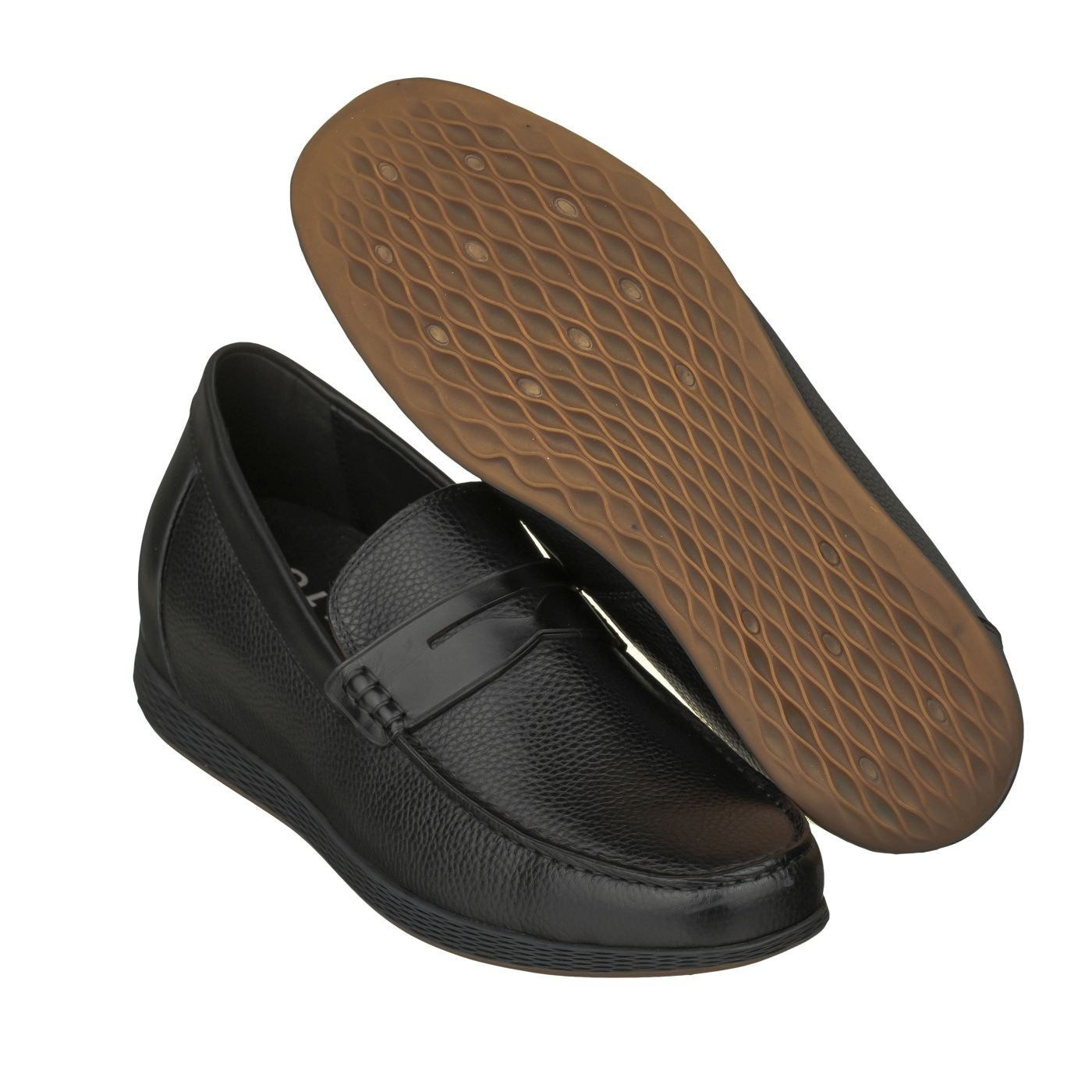 Men's Black Penny Loafer Elevator Shoes S1090