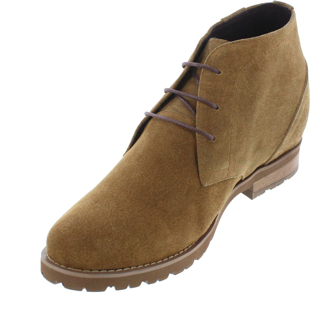 CALTO Brown Nubuck Leather Dress Boots - Three Inches - T65561