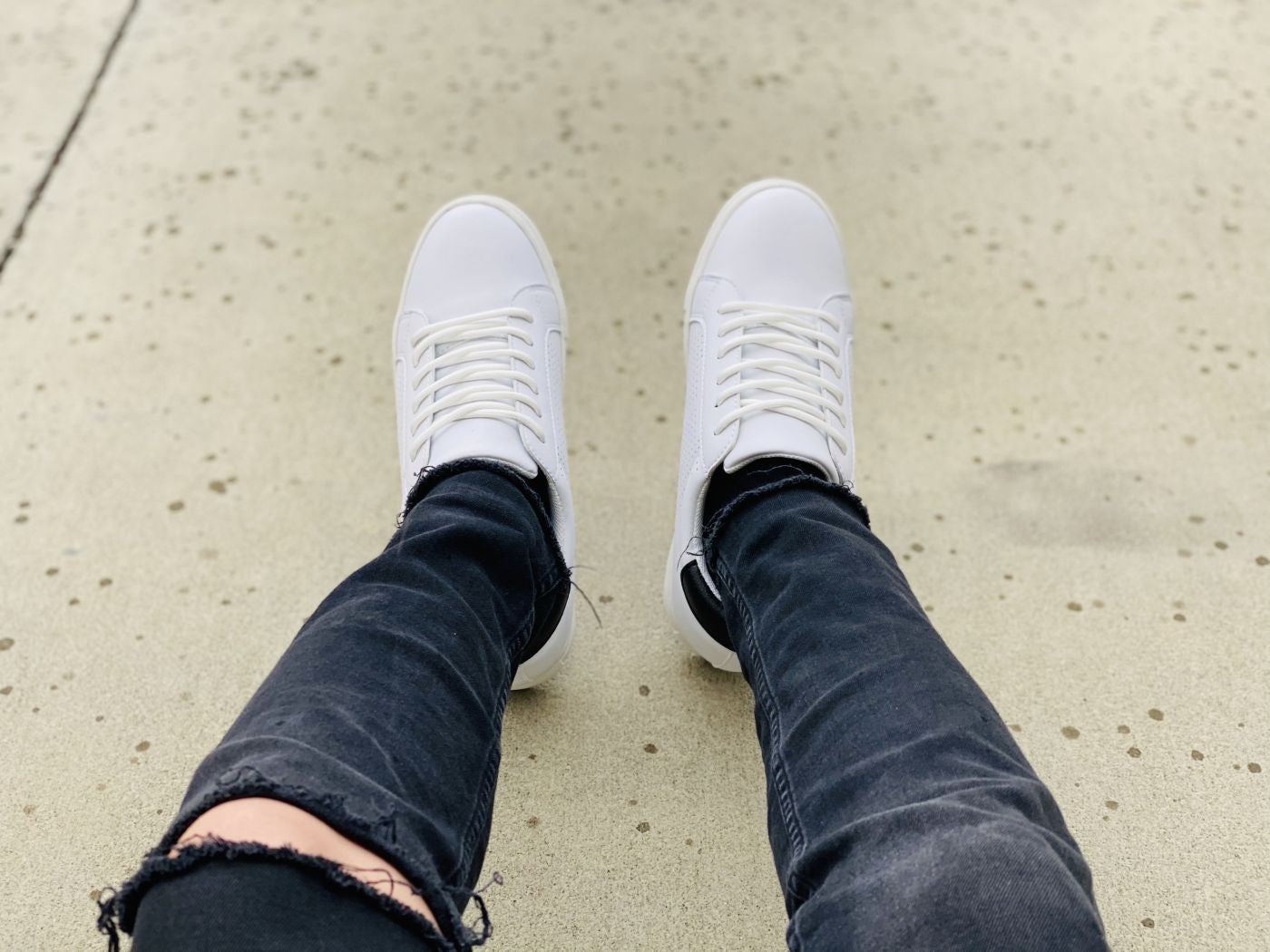 Men's White Elevator Sneakers H0833