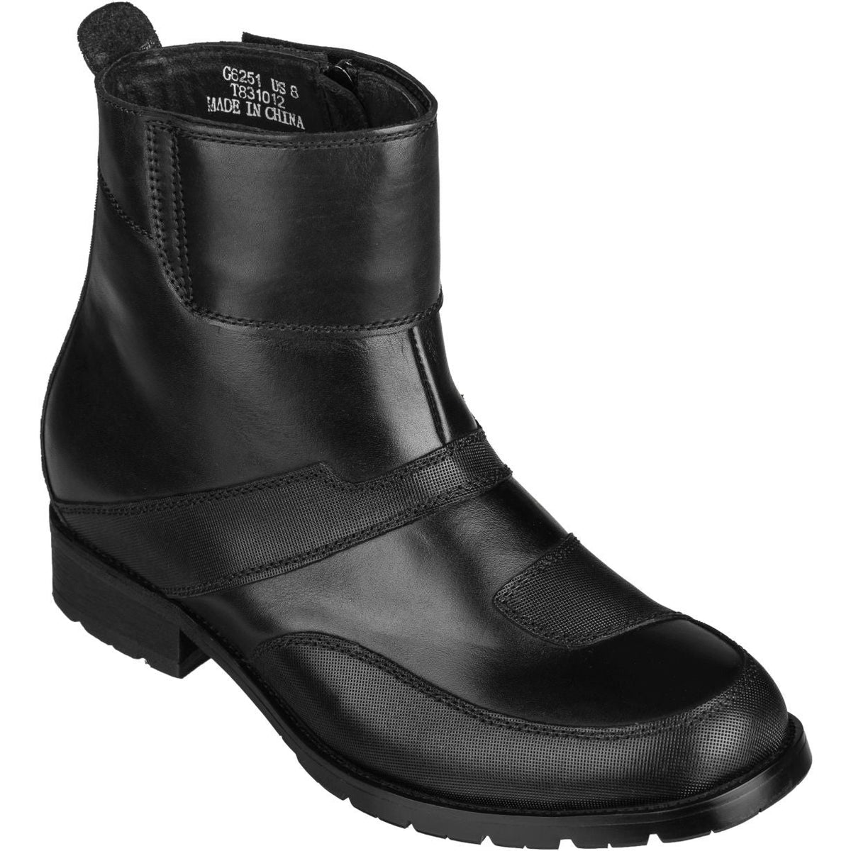 Men's Black Elevator Motorcycle Boots G6251