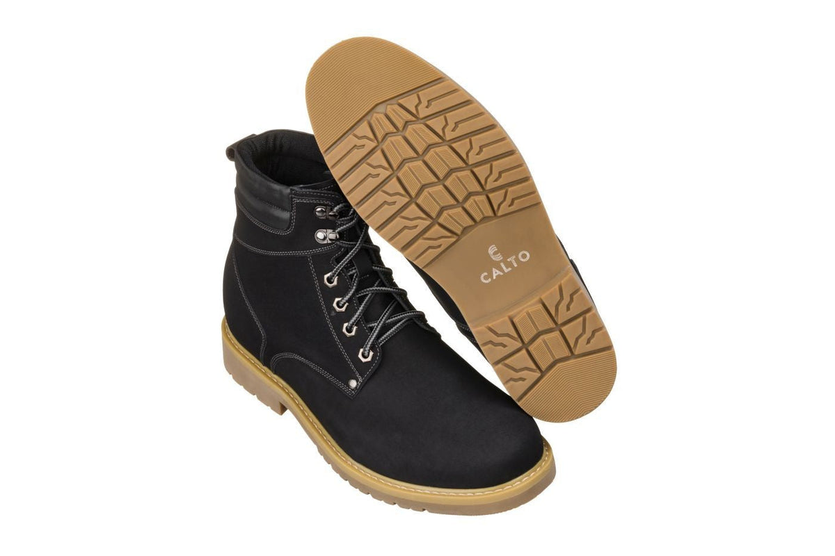 Men's Nubuck Black Work Style Boot K8820