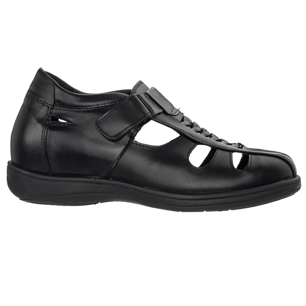 TOTO Black Braided Leather Sandals - Three Inches - G1307