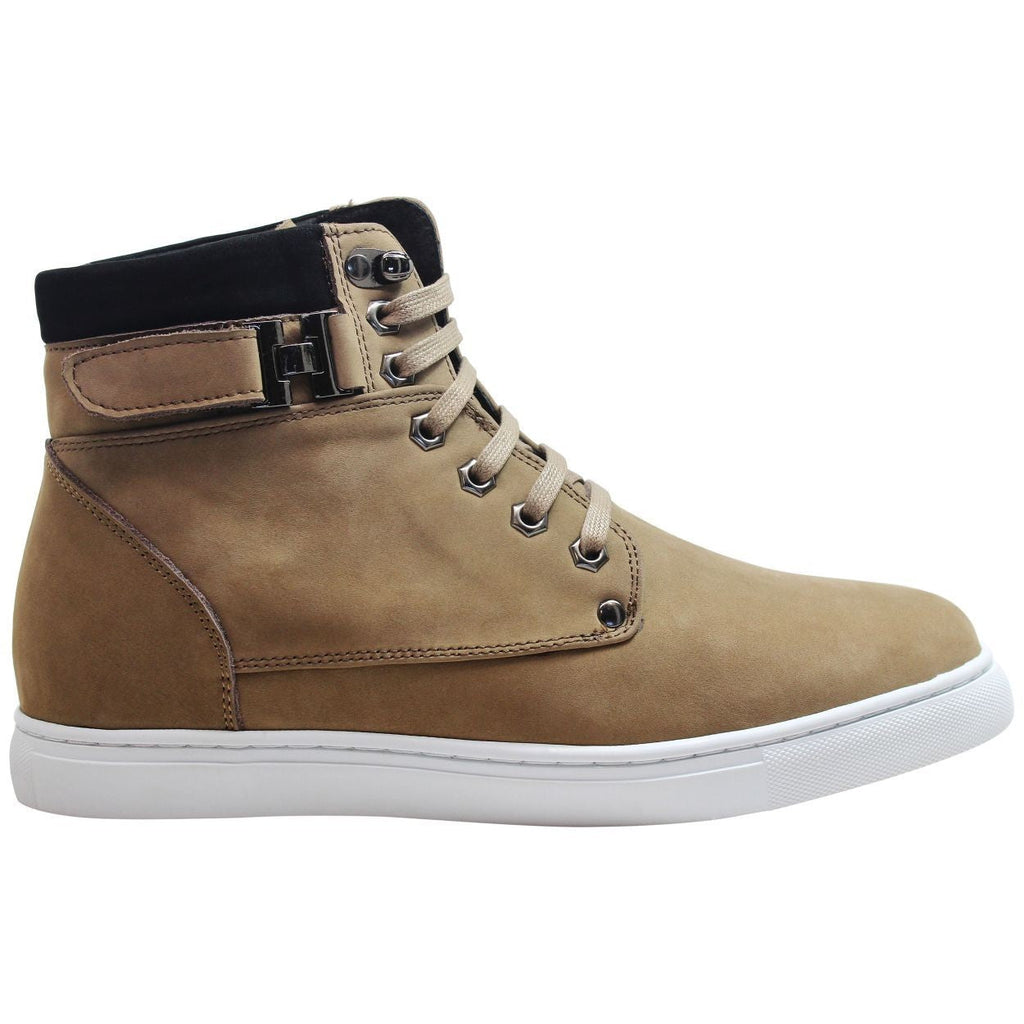 CALTO - T53121 - 2.6 Inches Taller (Nubuck Tan) - High top sneak-boot