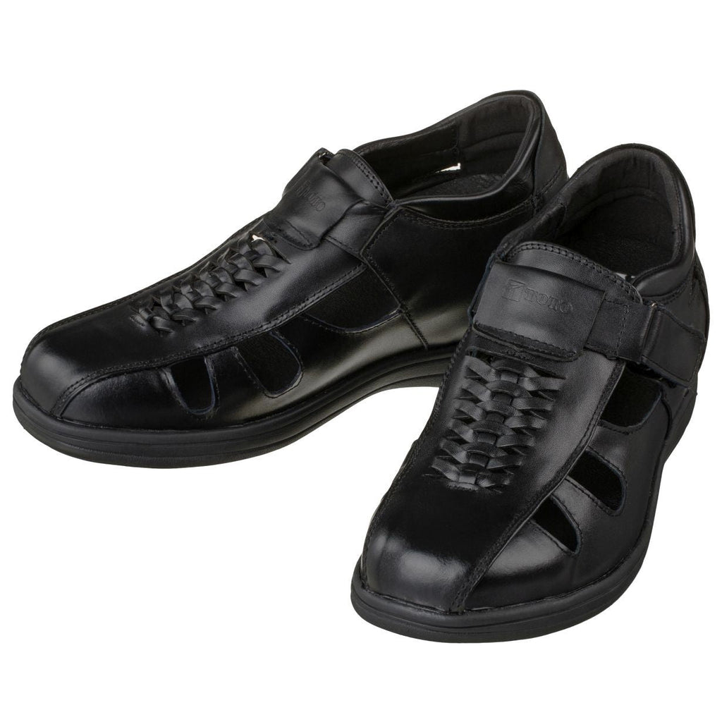 TOTO Black Braided Leather Sandals - Three Inches - G1307