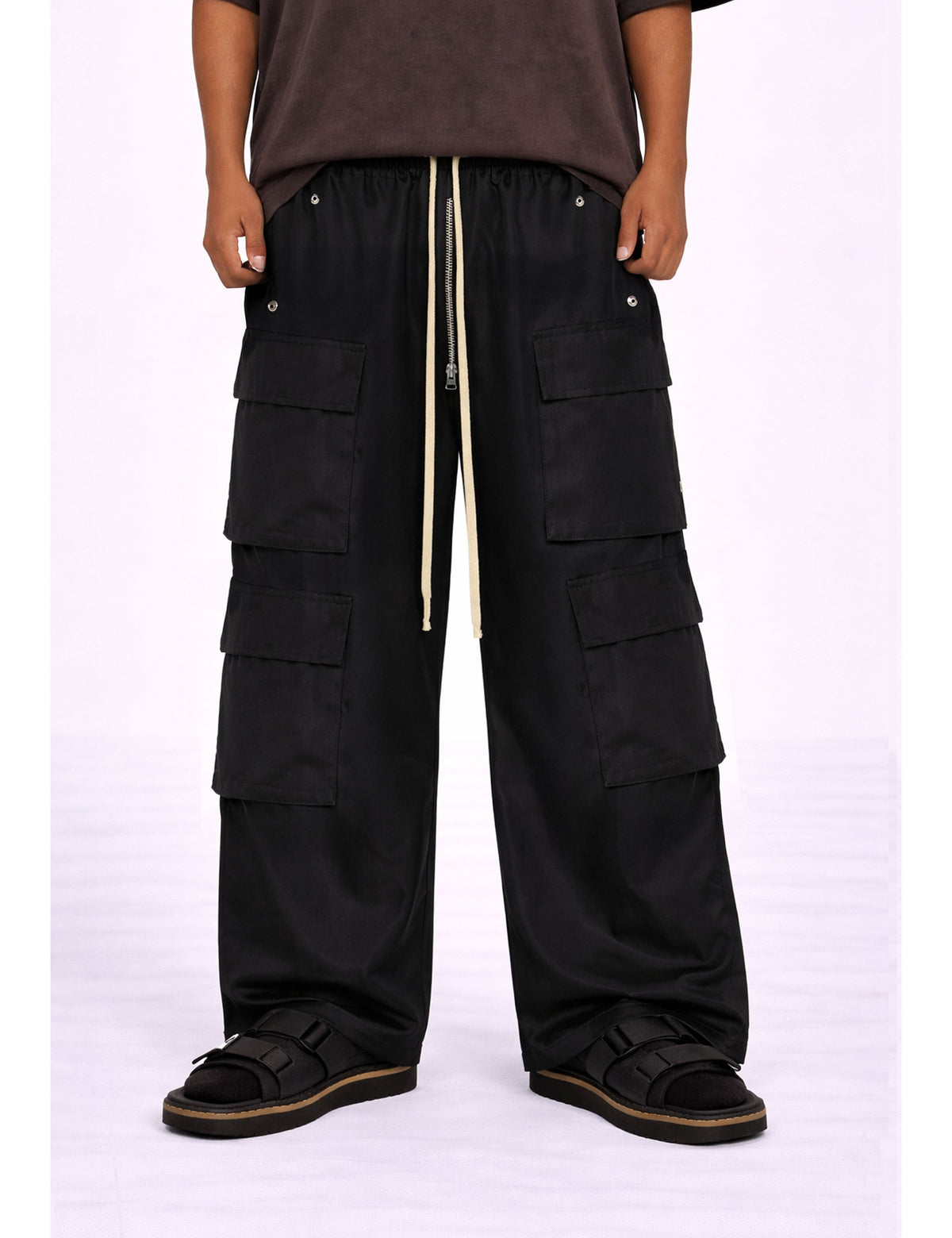 NYLON DRAWSTRING CARGO PANTS
