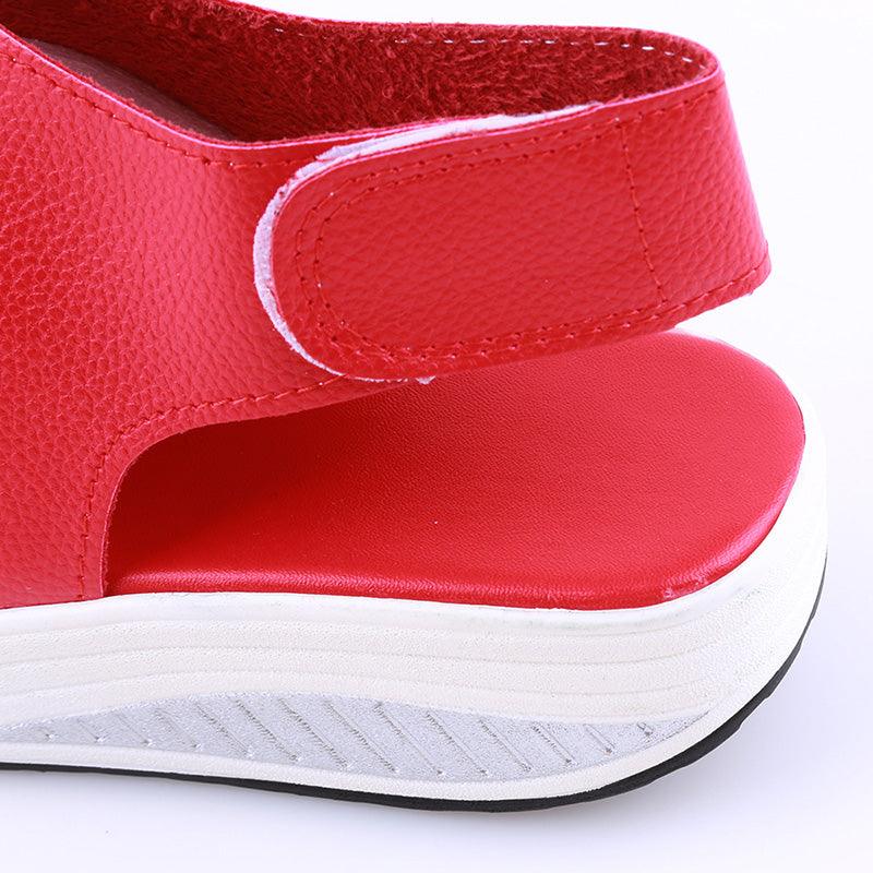 Vintage Platform Sandals, Leather Open-Toe Design, Casual Walking Shoes, Soft PU Leather, Non-Slip Beach Shoes