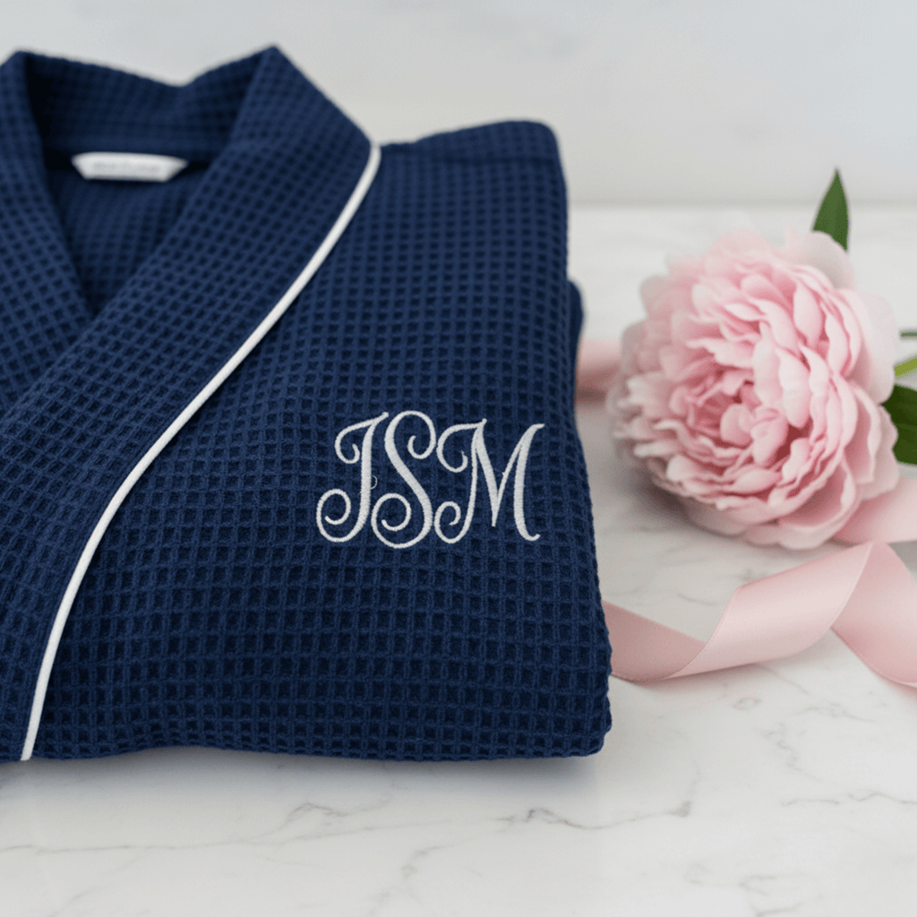 Knee-Length Waffle Robe for Women with Available Personalized Embroidery