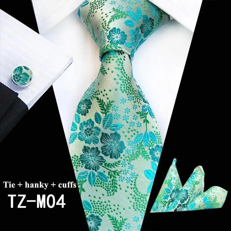 Silk Necktie With Cufflinks Set Fashion High Quality Necktie Set For Men