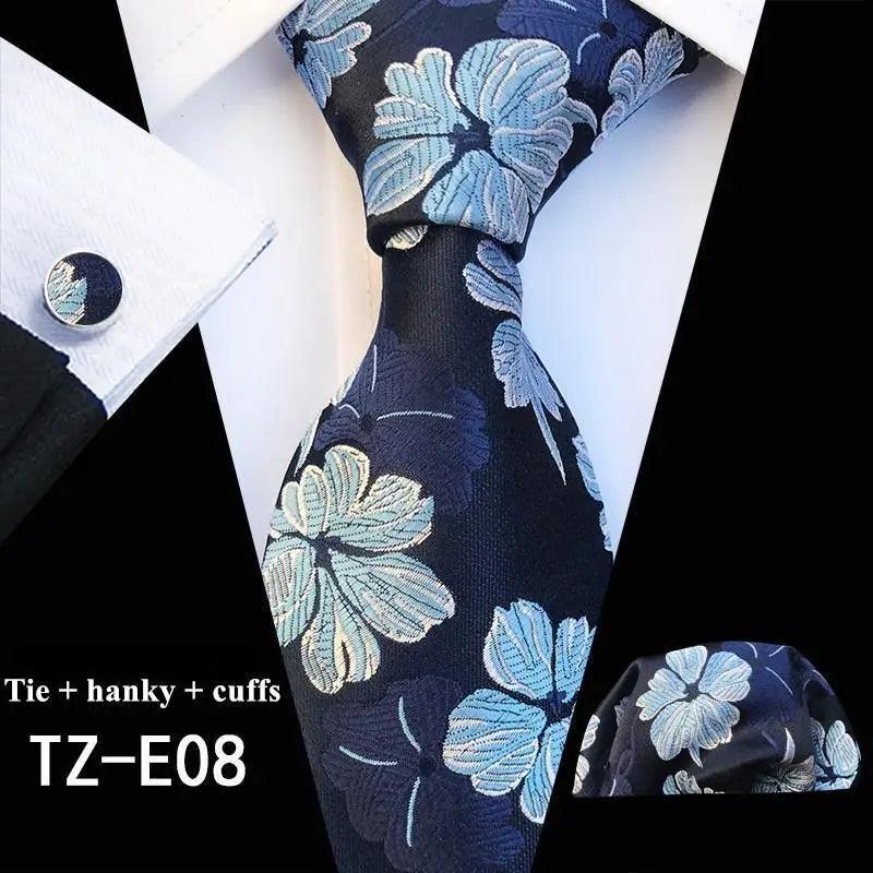 Silk Necktie With Cufflinks Set Fashion High Quality Necktie Set For Men