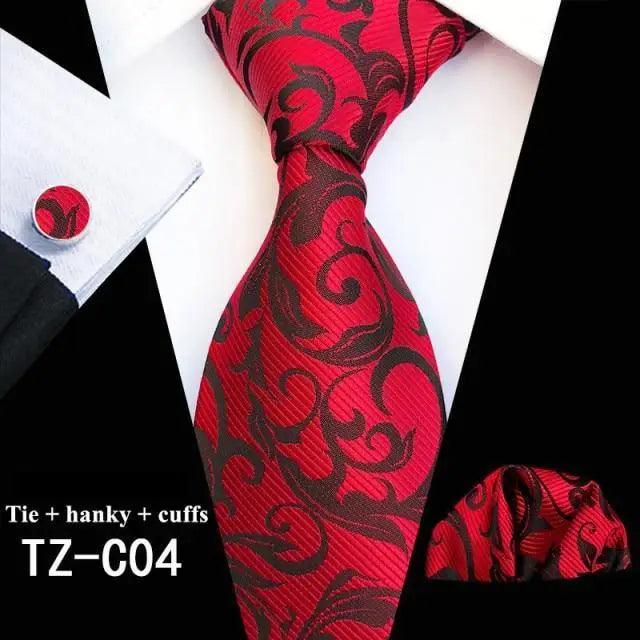 Silk Necktie With Cufflinks Set Fashion High Quality Necktie Set For Men
