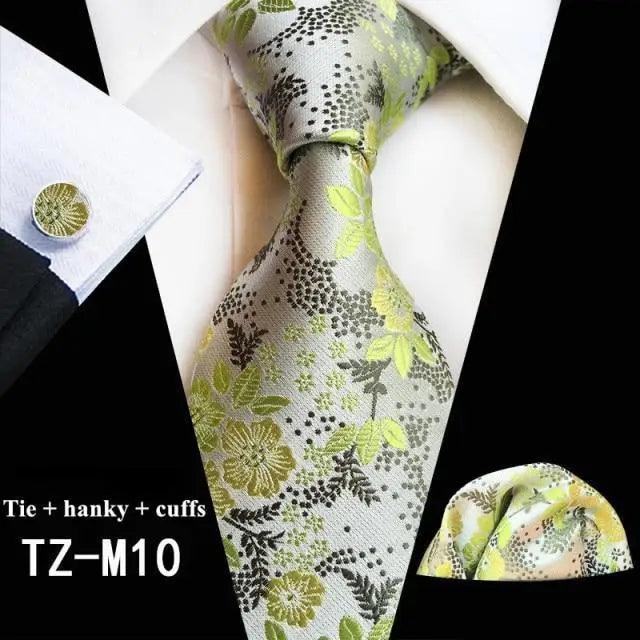 Silk Necktie With Cufflinks Set Fashion High Quality Necktie Set For Men