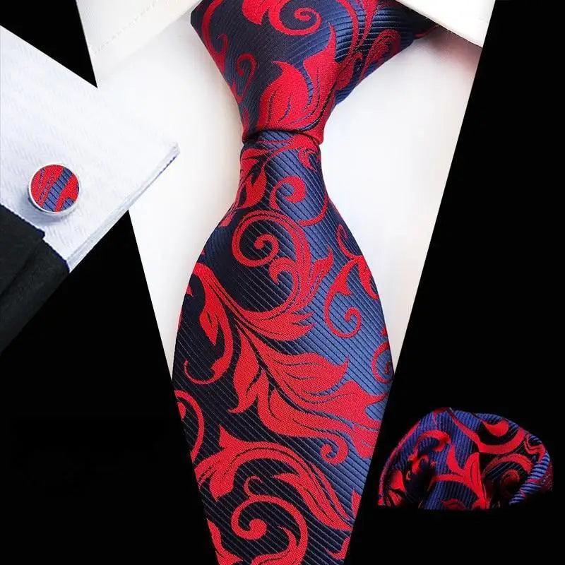 Silk Necktie With Cufflinks Set Fashion High Quality Necktie Set For Men
