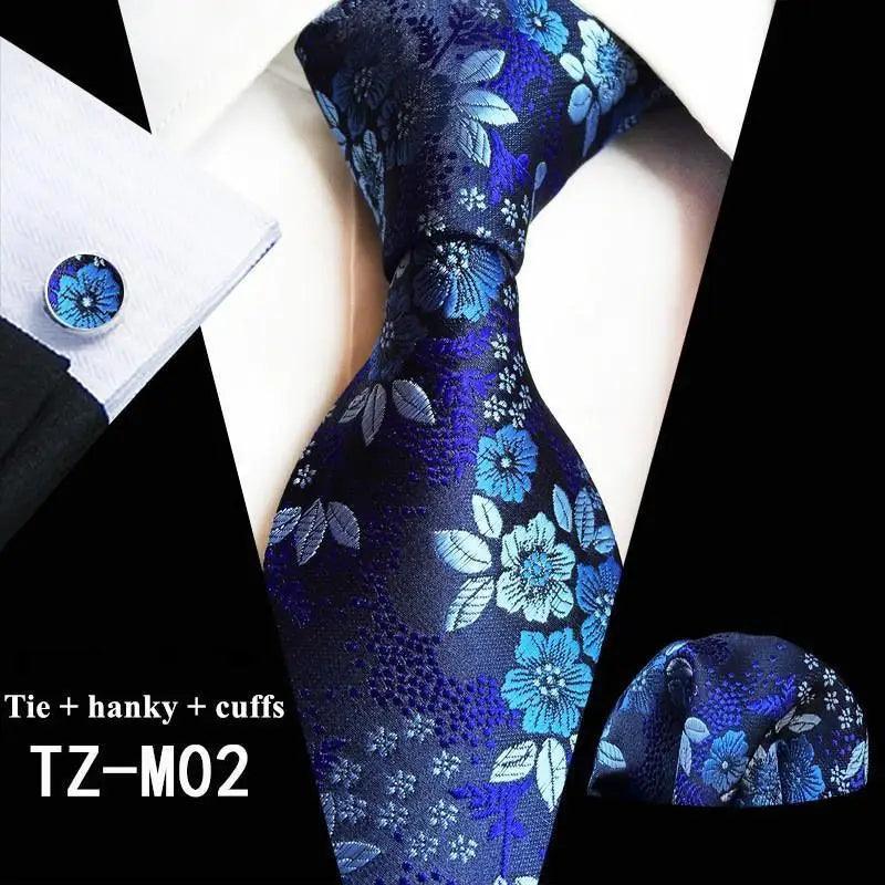 Silk Necktie With Cufflinks Set Fashion High Quality Necktie Set For Men