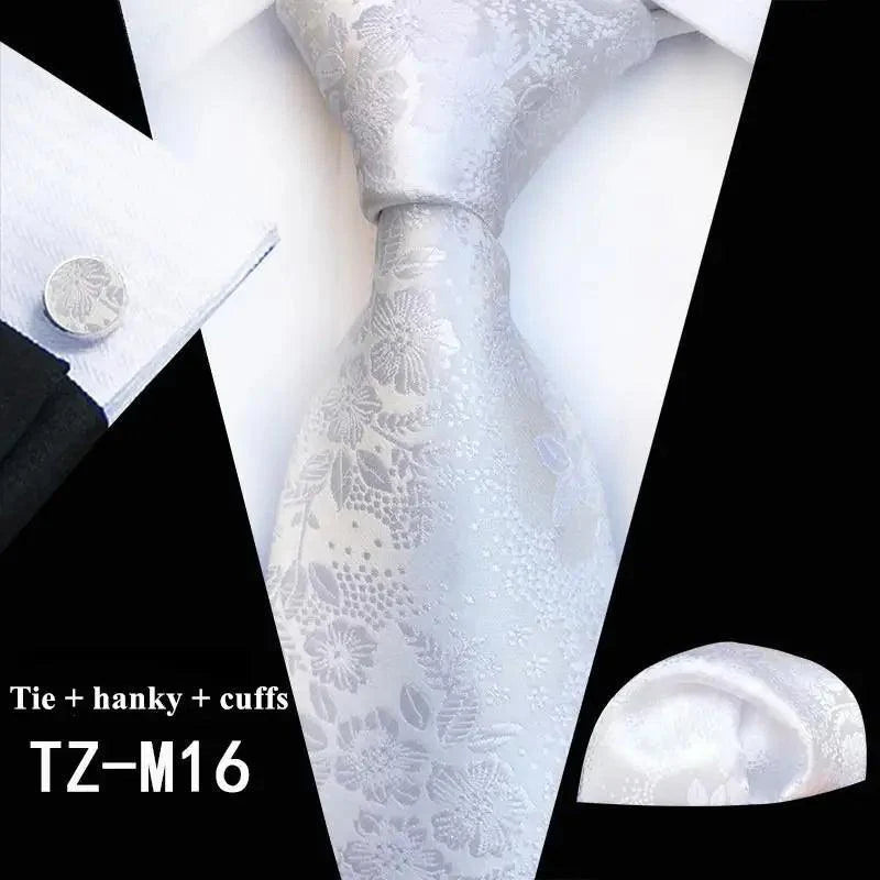 Silk Necktie With Cufflinks Set Fashion High Quality Necktie Set For Men