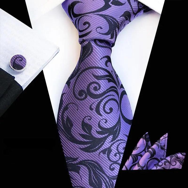 Silk Necktie With Cufflinks Set Fashion High Quality Necktie Set For Men