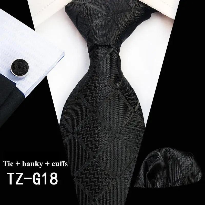 Silk Necktie With Cufflinks Set Fashion High Quality Necktie Set For Men