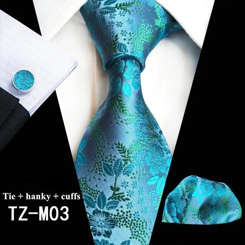 Silk Necktie With Cufflinks Set Fashion High Quality Necktie Set For Men