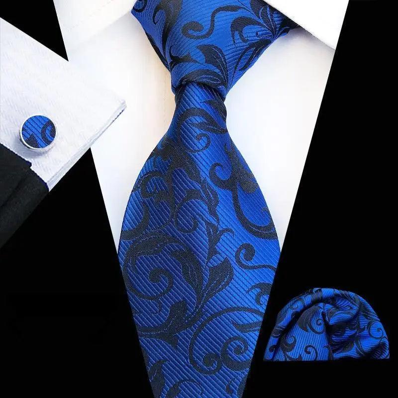 Silk Necktie With Cufflinks Set Fashion High Quality Necktie Set For Men