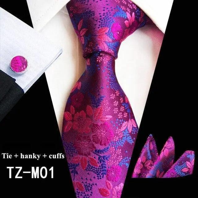Silk Necktie With Cufflinks Set Fashion High Quality Necktie Set For Men