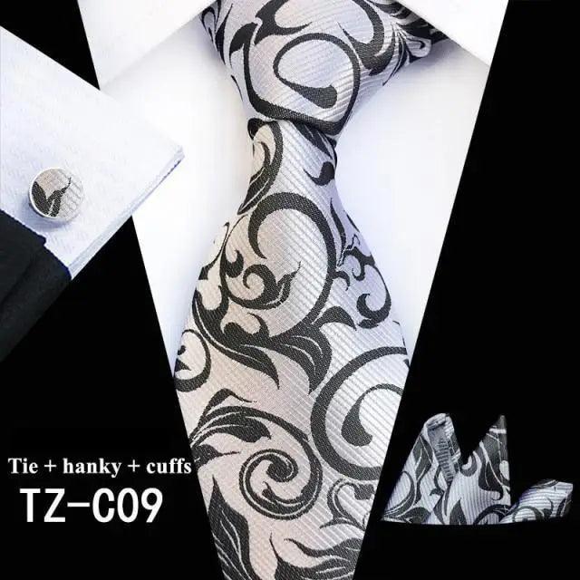Silk Necktie With Cufflinks Set Fashion High Quality Necktie Set For Men