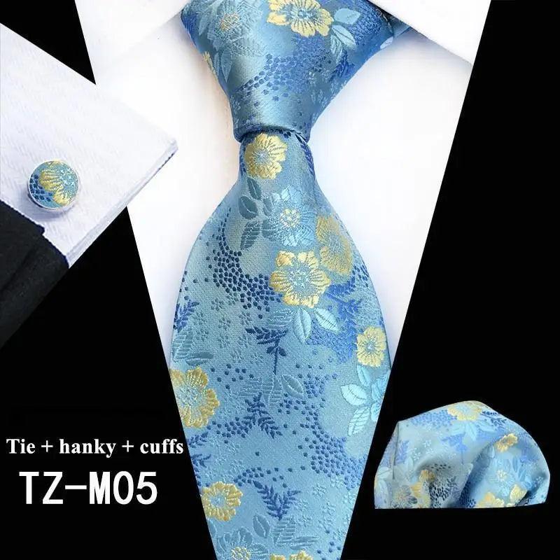 Silk Necktie With Cufflinks Set Fashion High Quality Necktie Set For Men