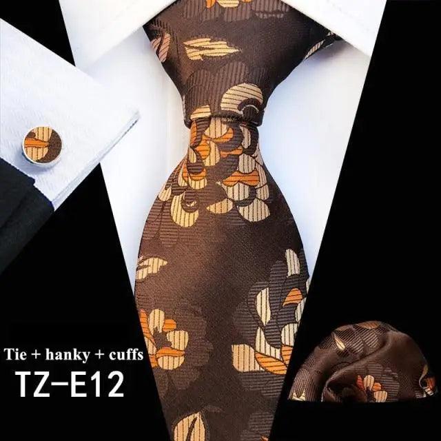 Silk Necktie With Cufflinks Set Fashion High Quality Necktie Set For Men