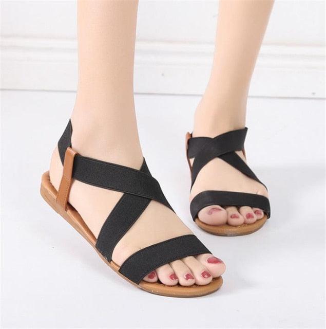 Women Breathable  Walking Shoes Heels Summer Platform Elastic Lightweight Soft Modern Beach Sandals