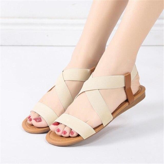 Women Breathable  Walking Shoes Heels Summer Platform Elastic Lightweight Soft Modern Beach Sandals