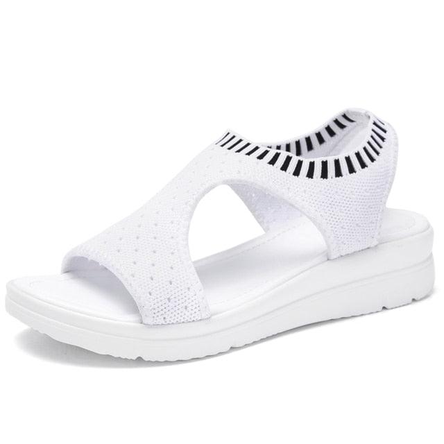 Women Breathable  Walking Shoes Heels Summer Platform Elastic Lightweight Soft Modern Beach Sandals