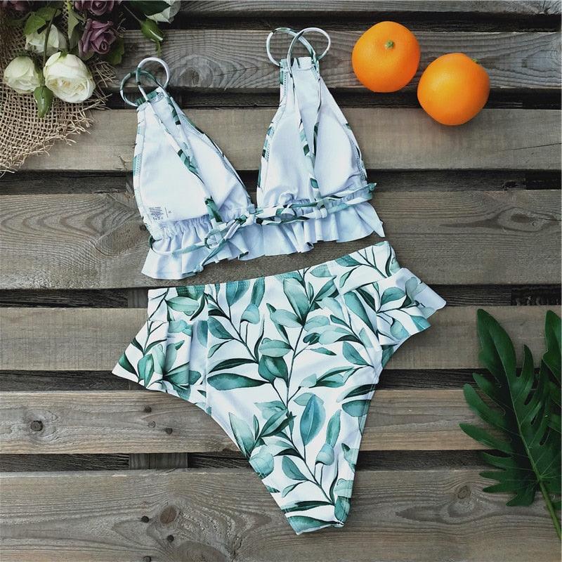 High Waist Ruffle Bikini Set